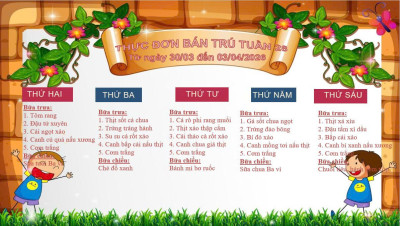 THỰC ĐƠN BÁN TRÚ TUẦN 28 (Từ ngày 30/03 đến ngày 03/04/2026)