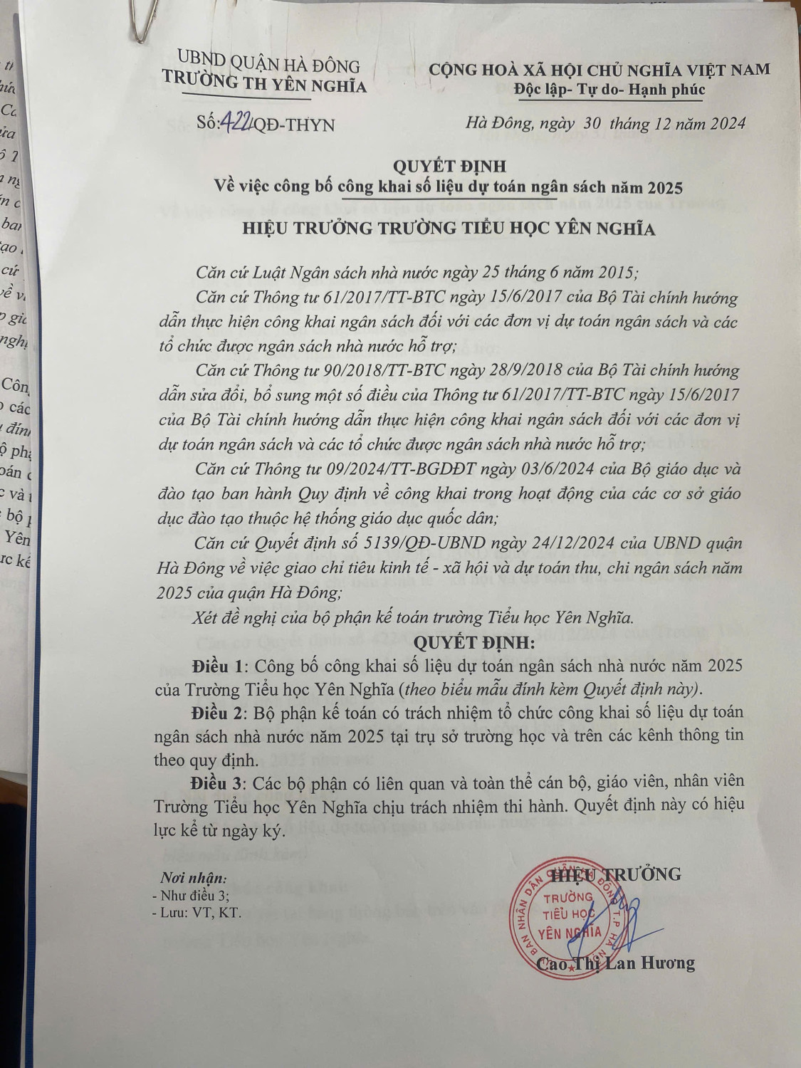 gen h công khai dự toán ngân sách 2025